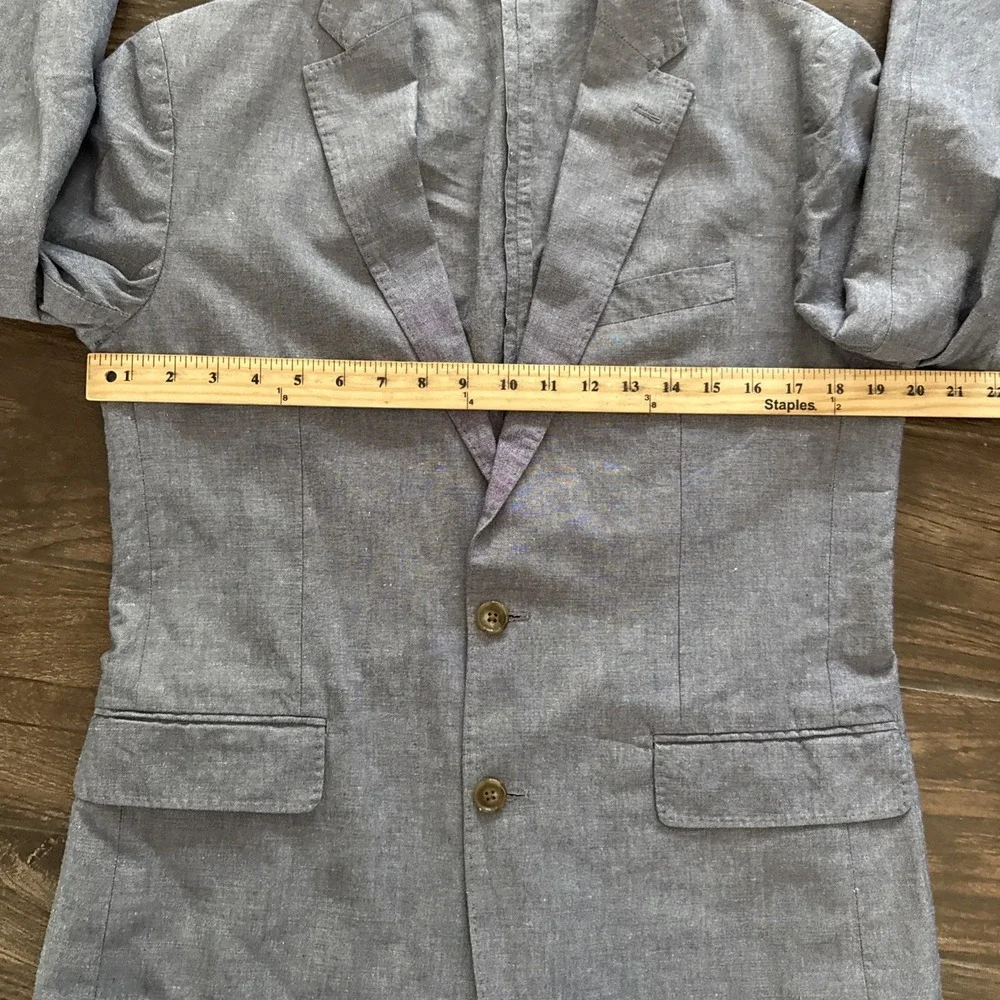 J.Crew Ludlow Baird McNutt Irish Linen Sport Coat 38R Blue Blazer Unstructured